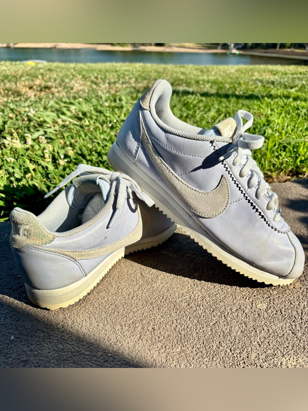 Nike Cortez Football Gray Womens Retro Sneakers Size 7.5